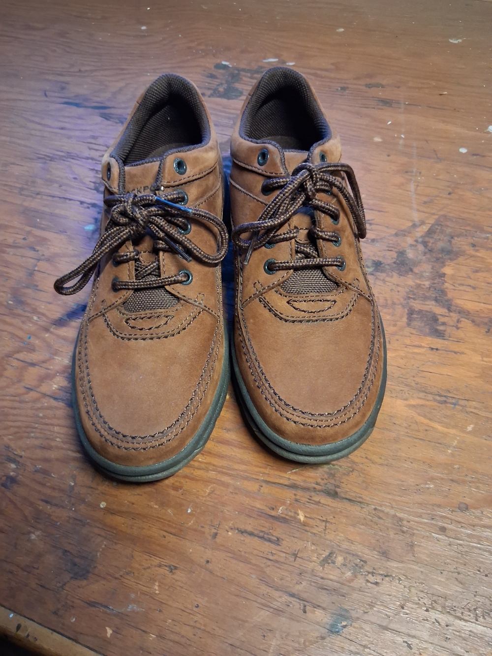 Rockport Brown Suede Lace-Up Slip-On Loafers
